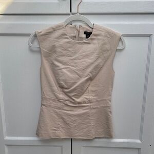 Ann Taylor Peplum Sleeveless Blouse, Lined, Cream